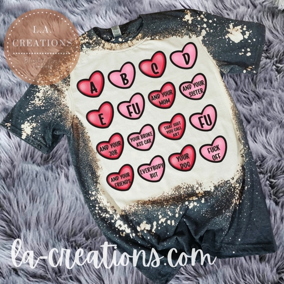 Abcdefu Bleached Tee S-3x - Picture 1 of 1